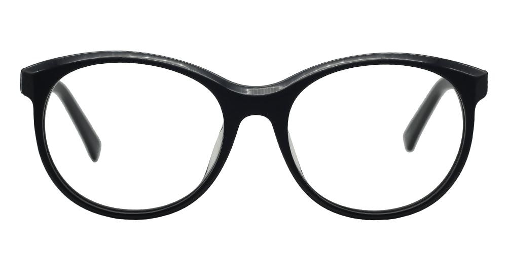 Charles Black Oval Acetate Eyeglasses