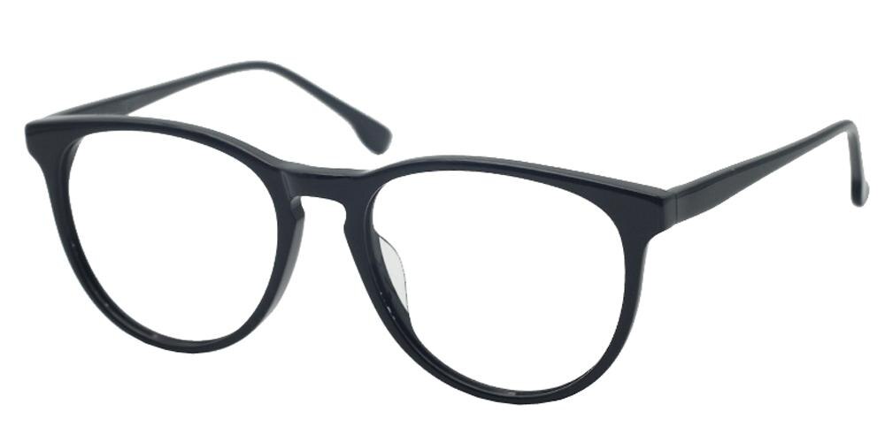 Shreve Black Classic Wayframe Acetate Eyeglasses