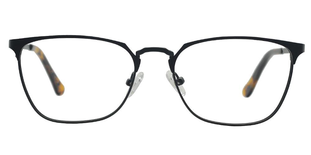 Maple Black Classic Wayframe Metal Eyeglasses