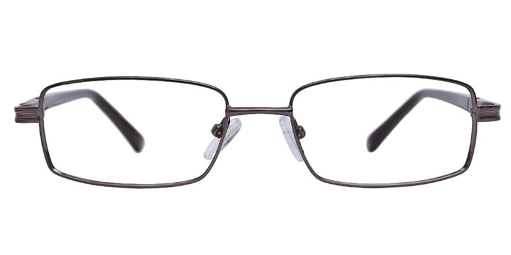 Terrace_Rectangle Brown Rectangle Metal Eyeglasses