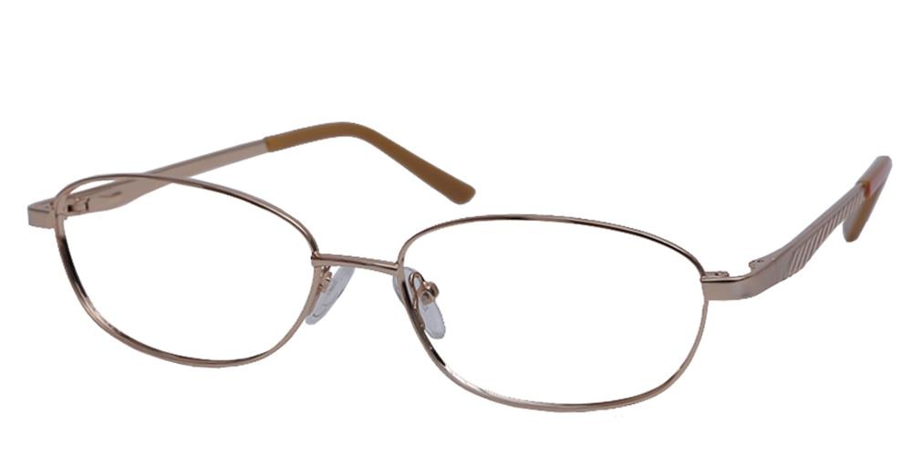 Champaign_Oval Golden Oval Metal Eyeglasses
