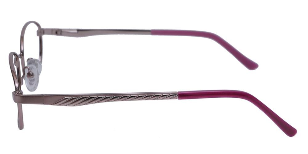 Champaign_Oval Pink Oval Metal Eyeglasses
