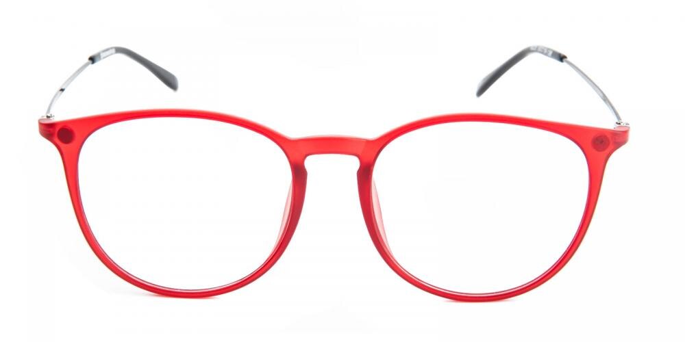 Fresno clip-on Red Round TR90 Eyeglasses