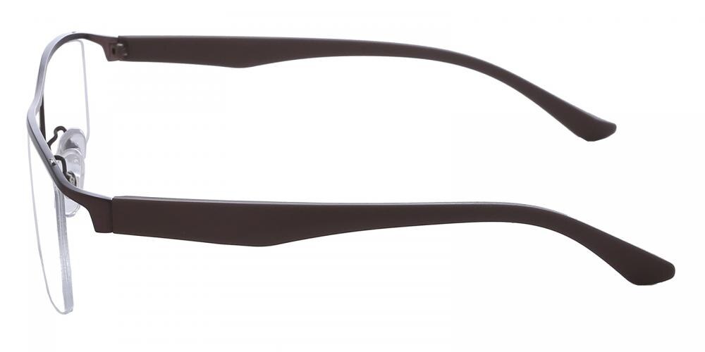 MyrtleBeach Brown Rectangle Metal Eyeglasses