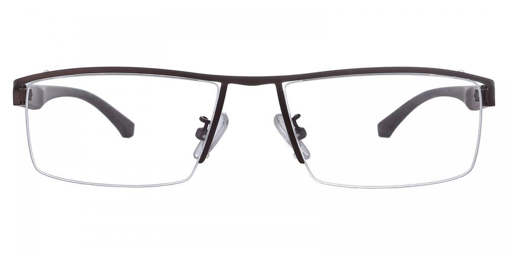 MyrtleBeach Brown Rectangle Metal Eyeglasses