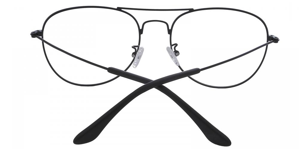 Spartanburg Black Aviator Metal Eyeglasses