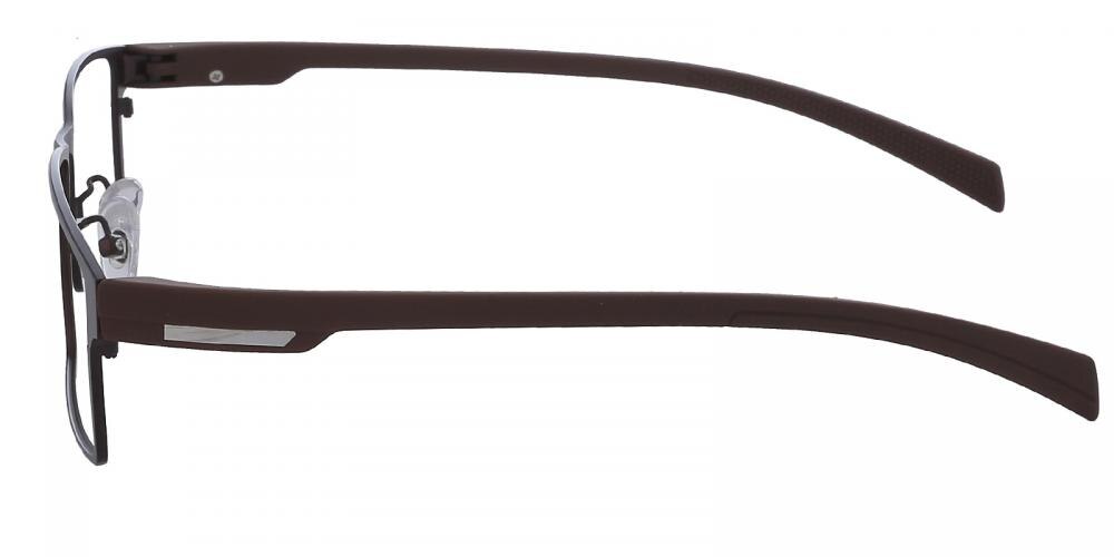 Amarillo Brown Rectangle Metal Eyeglasses