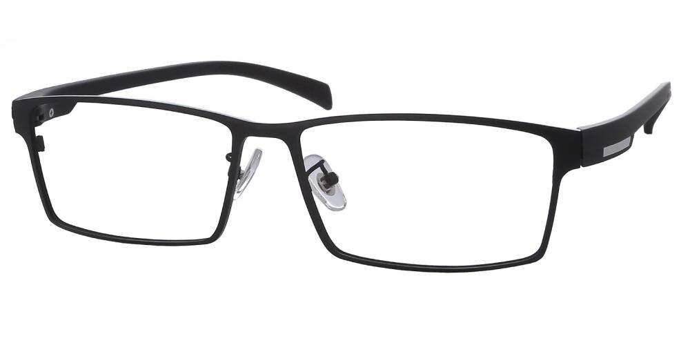 Amarillo Black Rectangle Metal Eyeglasses