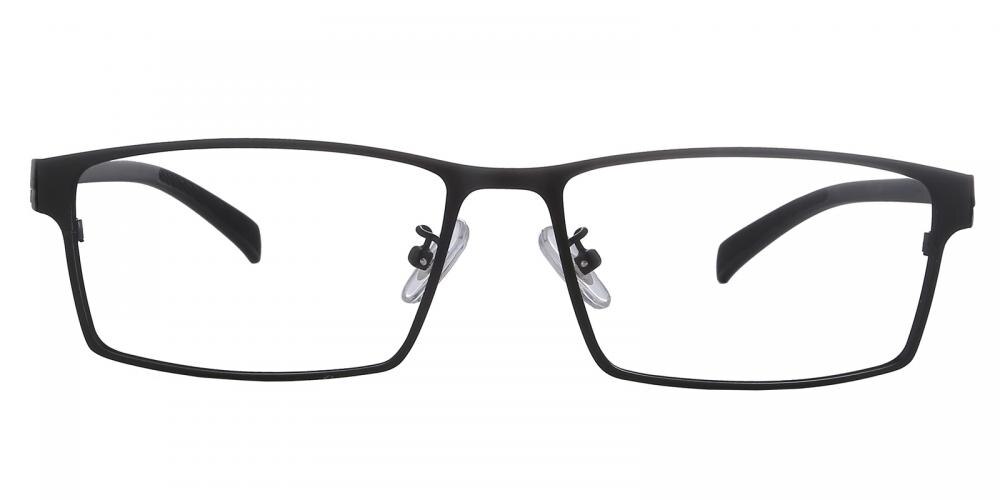 Amarillo Black Rectangle Metal Eyeglasses