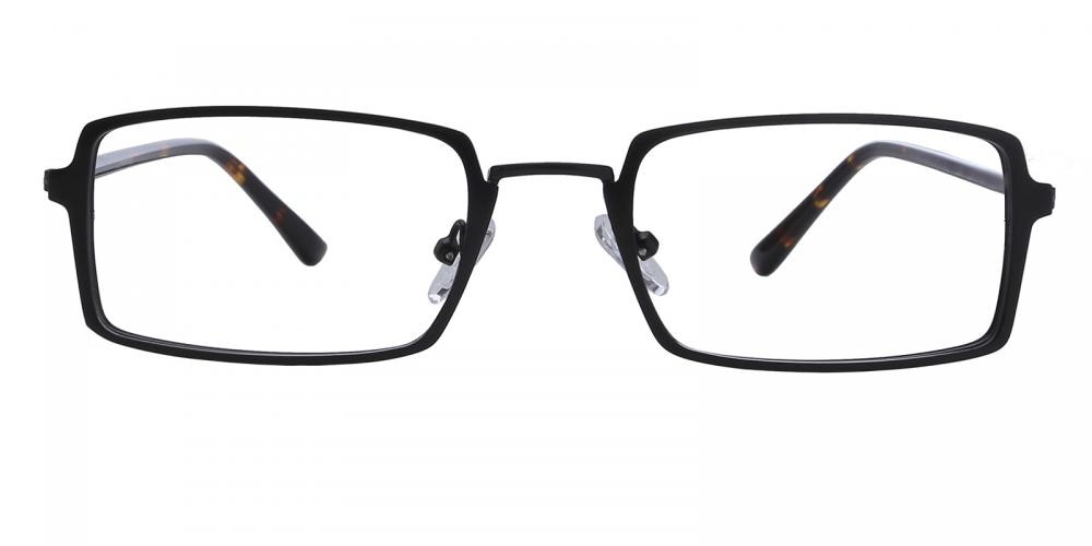 Montreal Black Rectangle Metal Eyeglasses