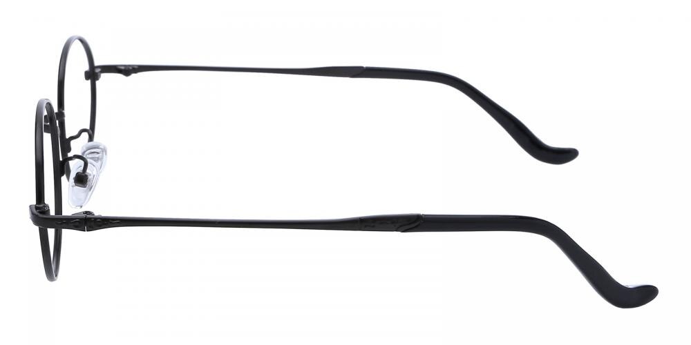 Hopkinsville Black Round Metal Eyeglasses