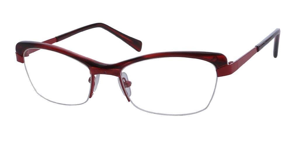 Pisces Red Rectangle Acetate Eyeglasses