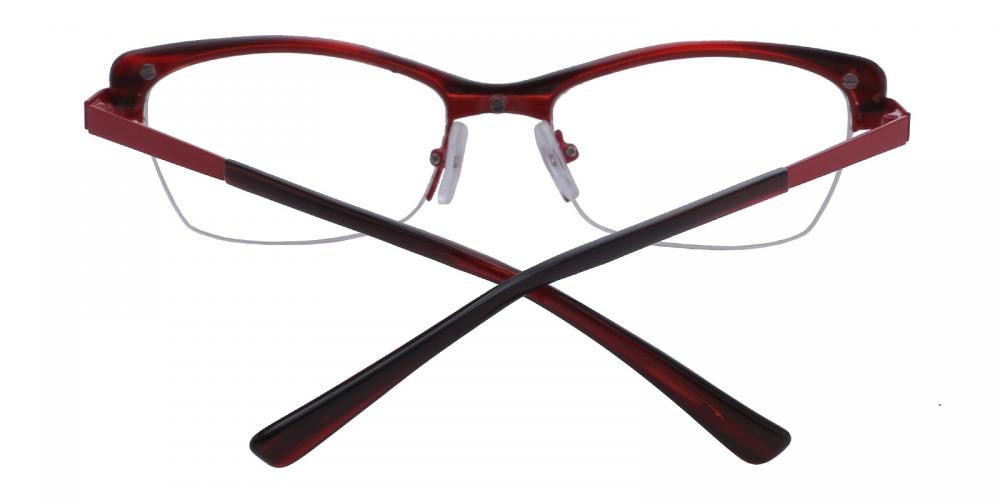 Pisces Red Rectangle Acetate Eyeglasses