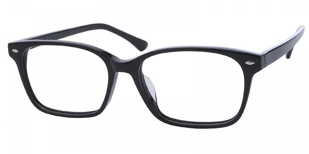 Aquarius Black Rectangle Acetate Eyeglasses
