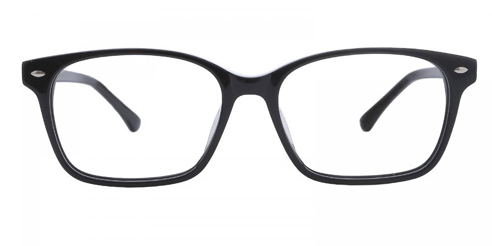 Aquarius Black Rectangle Acetate Eyeglasses