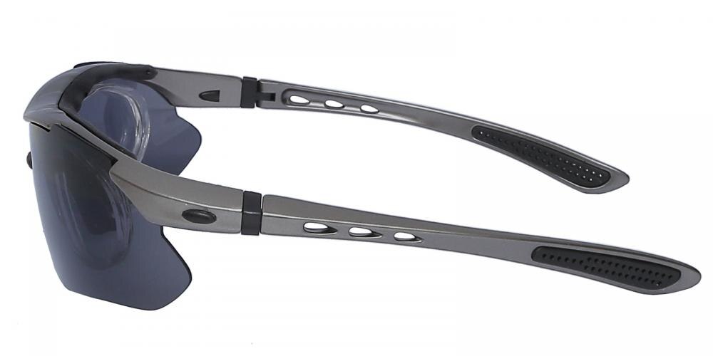 Geoffrey Gunmetal Rectangle Plastic Eyeglasses
