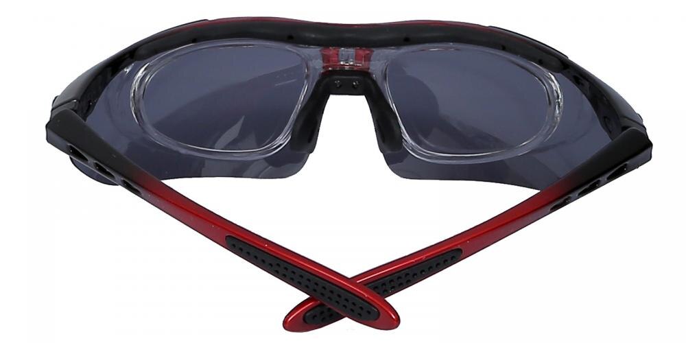 Geoffrey Red/Black Rectangle Plastic Eyeglasses