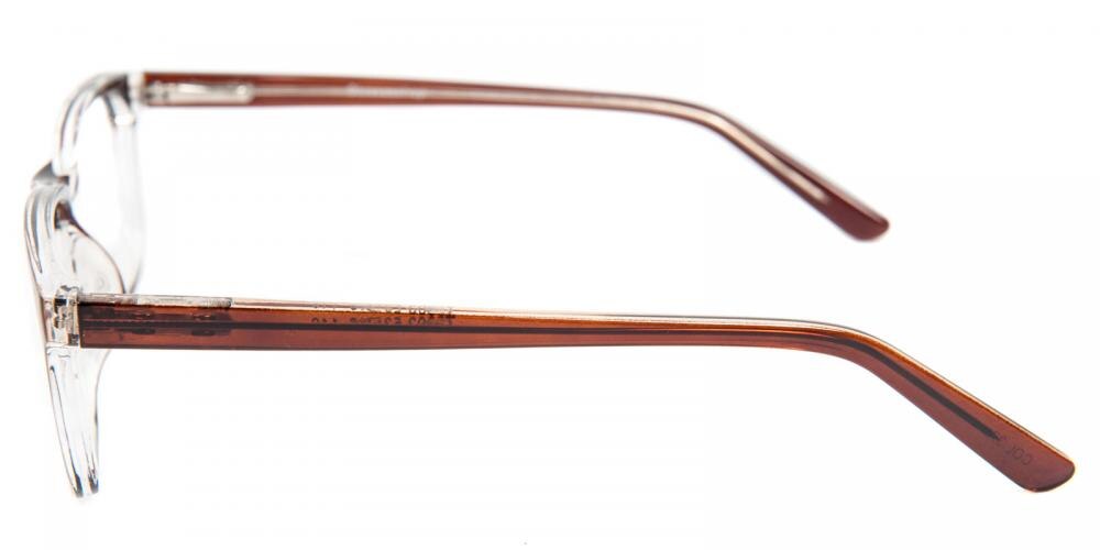 Glassesshop Retro Optical-Quality RX-Able Eyeglasses Eyewear Frame-Brown Brown Rectangle Plastic Eyeglasses