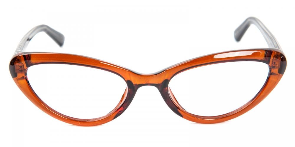 Glassesshop Womens Cateye or High Pointed Eyeglasses Retro Vintage Celebrity Inspired-Brown Brown Cat Eye Plastic Eyeglasses