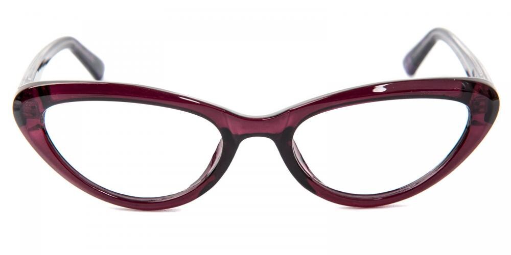Glassesshop Womens Cateye or High Pointed Eyeglasses Retro Vintage Celebrity Inspired-Purple Purple Cat Eye Plastic Eyeglasses