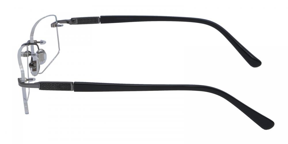 Trenton Gunmetal Rectangle Metal Eyeglasses