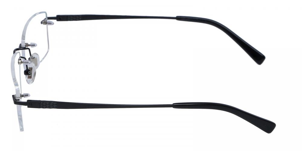 Camden Black Rectangle Metal Eyeglasses