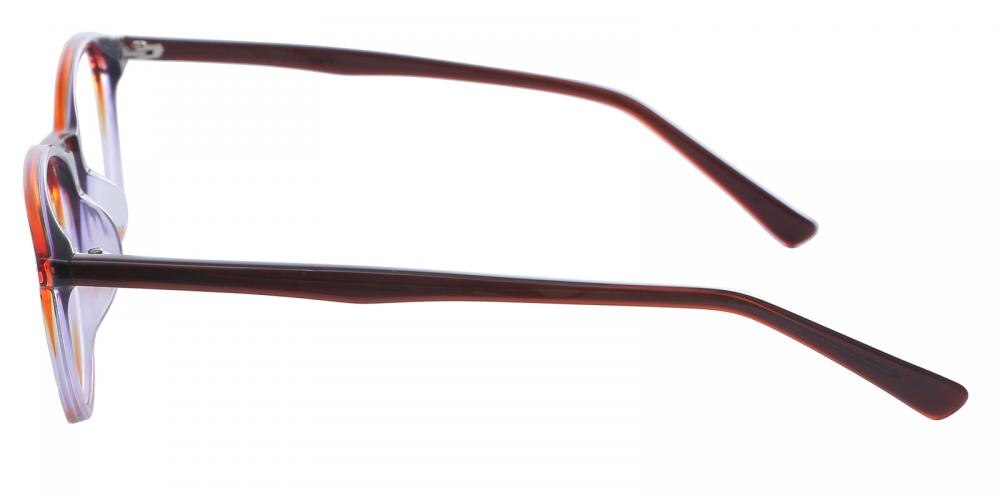 Brentwood Brown/Purple Classic Wayframe Acetate Eyeglasses