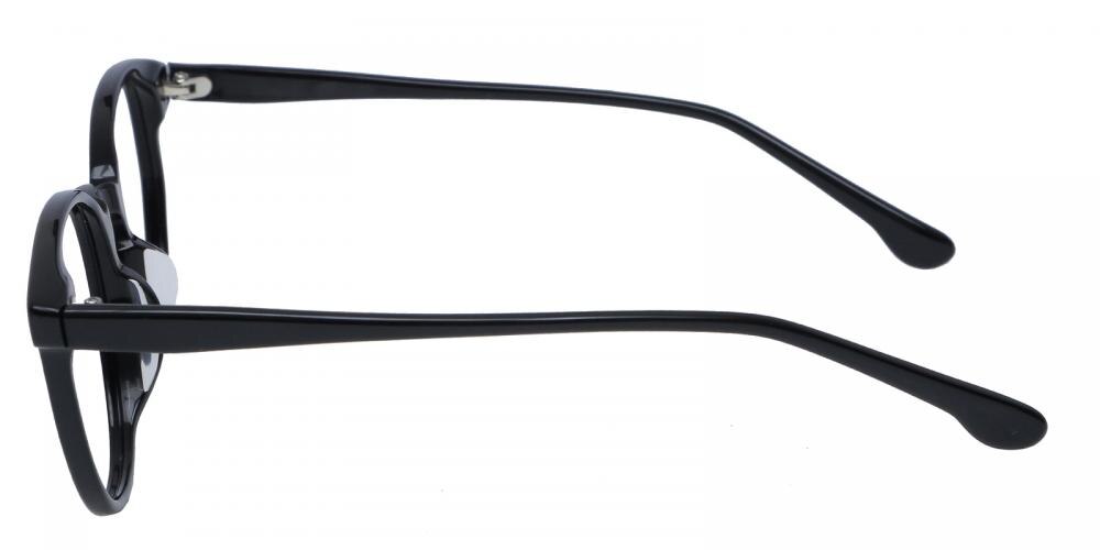 Utica Black Classic Wayframe Acetate Eyeglasses