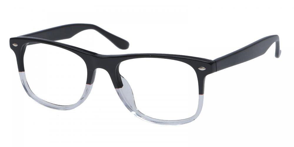 Syracuse Black/Crystal Classic Wayframe Acetate Eyeglasses