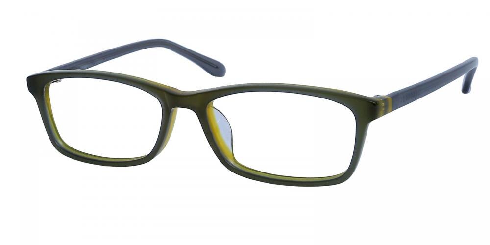 Paterson Green/Gray Rectangle Acetate Eyeglasses