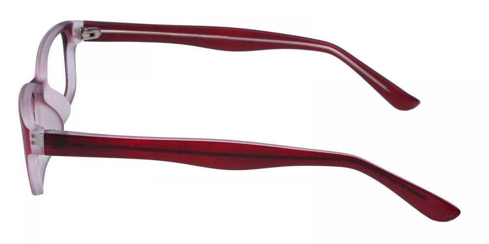 Jersey Red Rectangle Plastic Eyeglasses