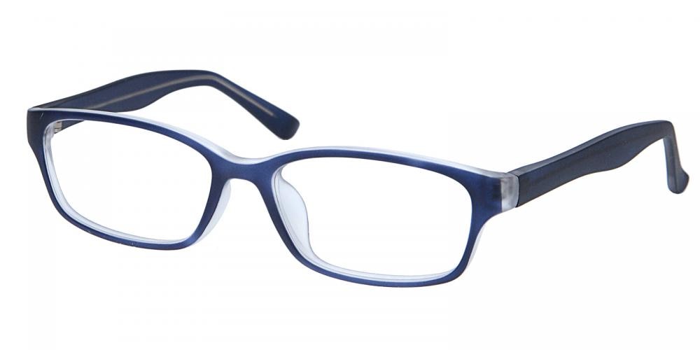 Jersey Blue Rectangle Plastic Eyeglasses