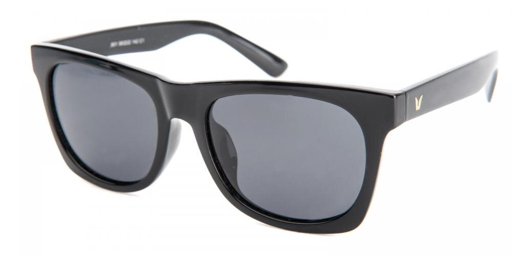 Rimouski Black Rectangle Plastic Sunglasses
