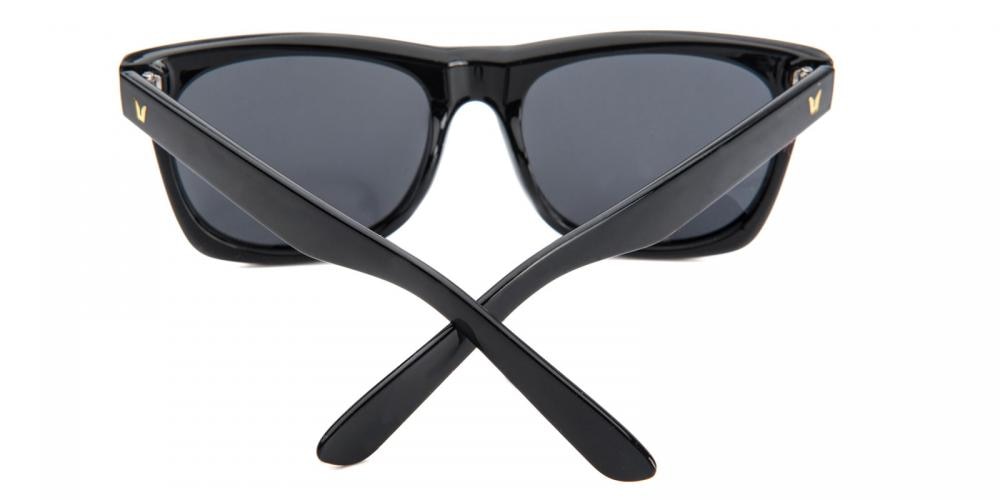 Rimouski Black Rectangle Plastic Sunglasses