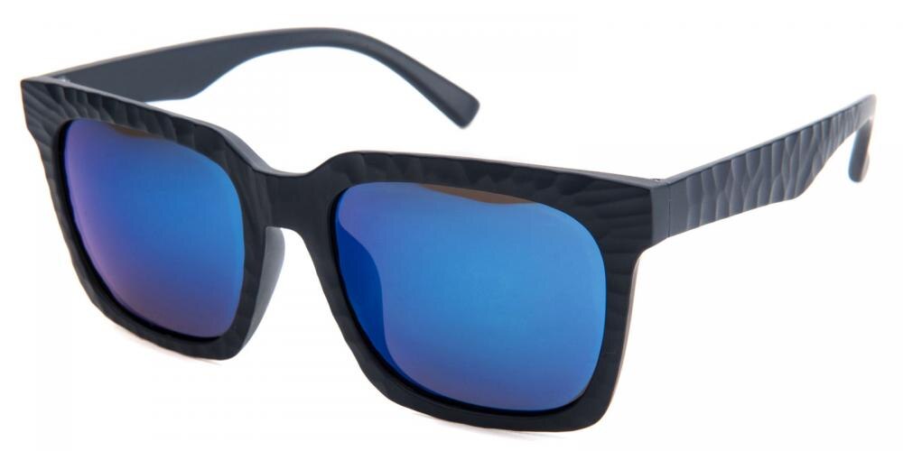 Syracuse Blue (Blue Mirror-coating) Square Plastic Sunglasses