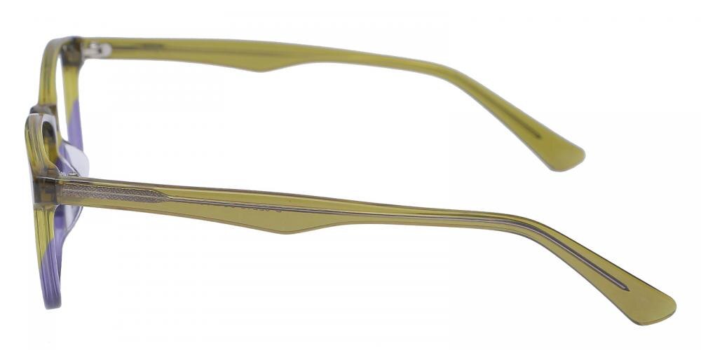 Ames Green Rectangle Acetate Eyeglasses
