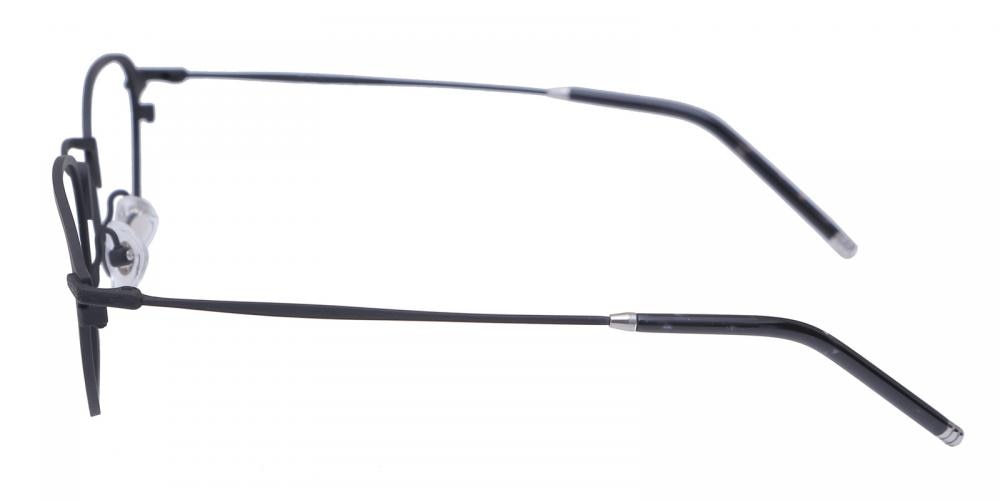 Davenport Black Oval Titanium Eyeglasses