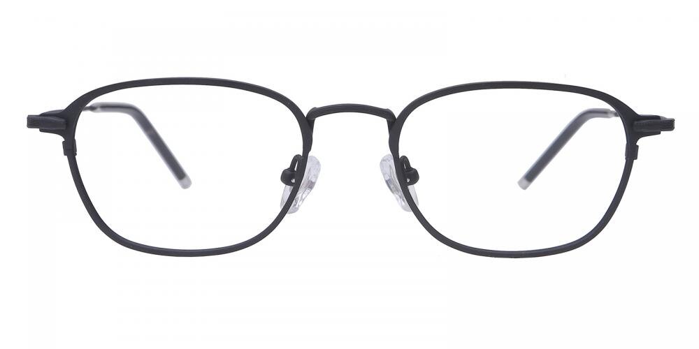 Davenport Black Oval Titanium Eyeglasses