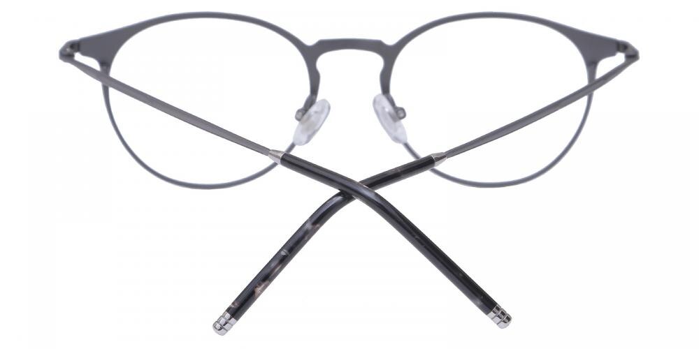 Naperville Black/Gunmetal Round Titanium Eyeglasses