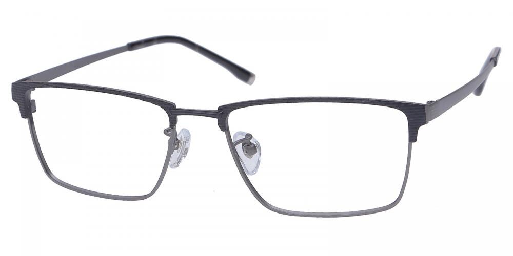 Joliet Black/Gunmetal Rectangle Titanium Eyeglasses