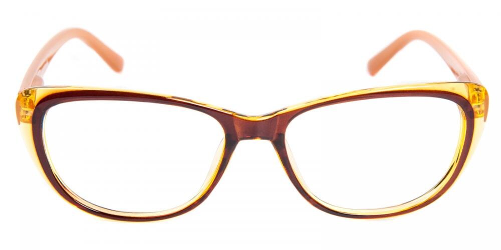 Astrid Cat-Eye Brown Cat Eye Plastic Eyeglasses