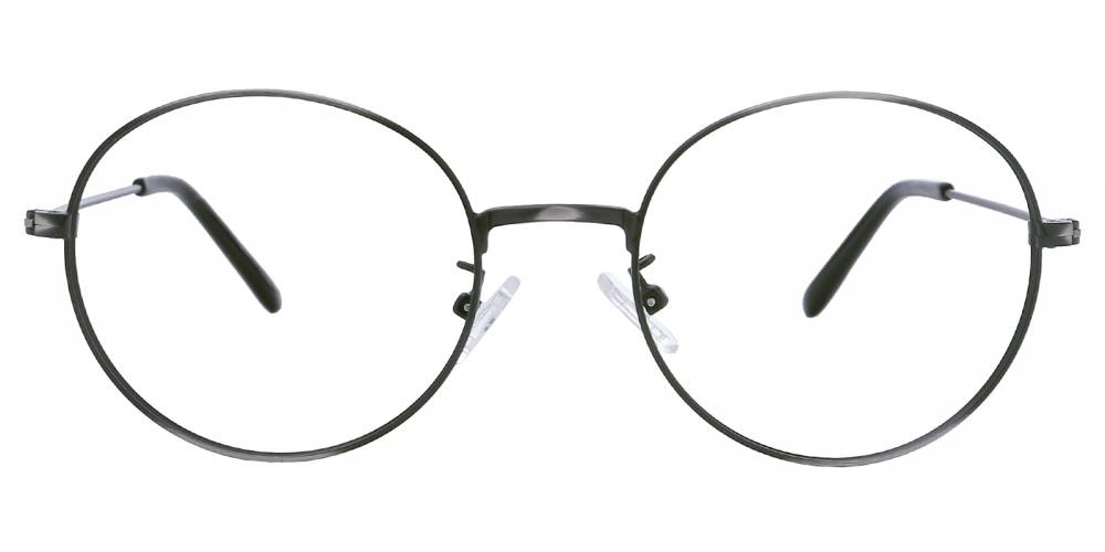 Lubbock Gunmetal Round Metal Eyeglasses