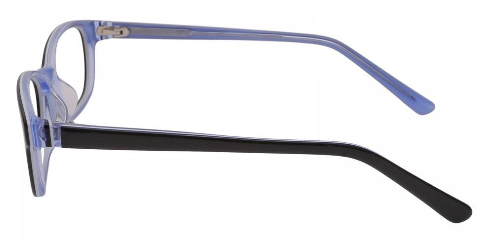 Auburn Black/Blue Oval Acetate Eyeglasses