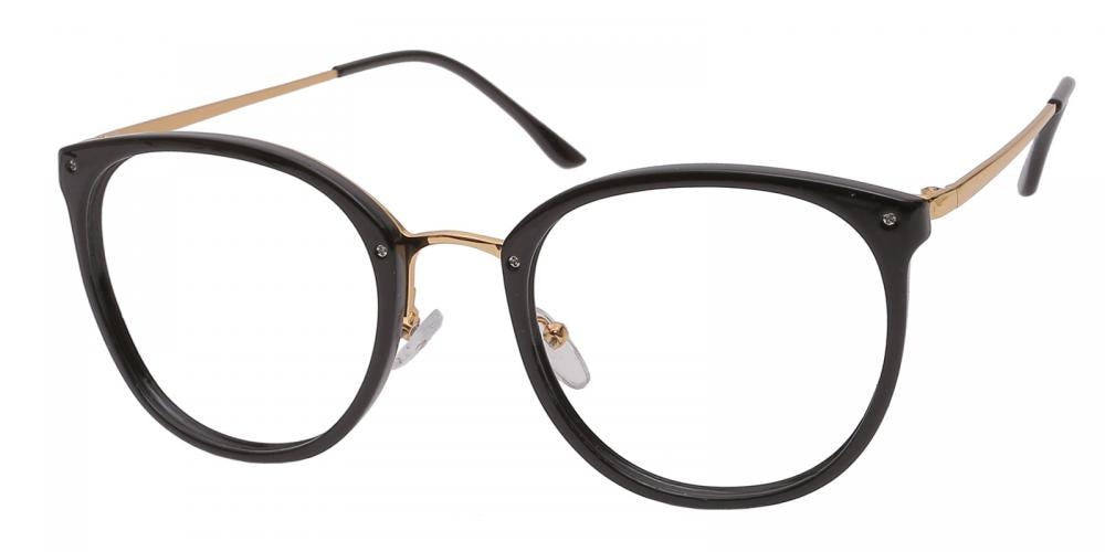 Houma Black Round TR90 Eyeglasses