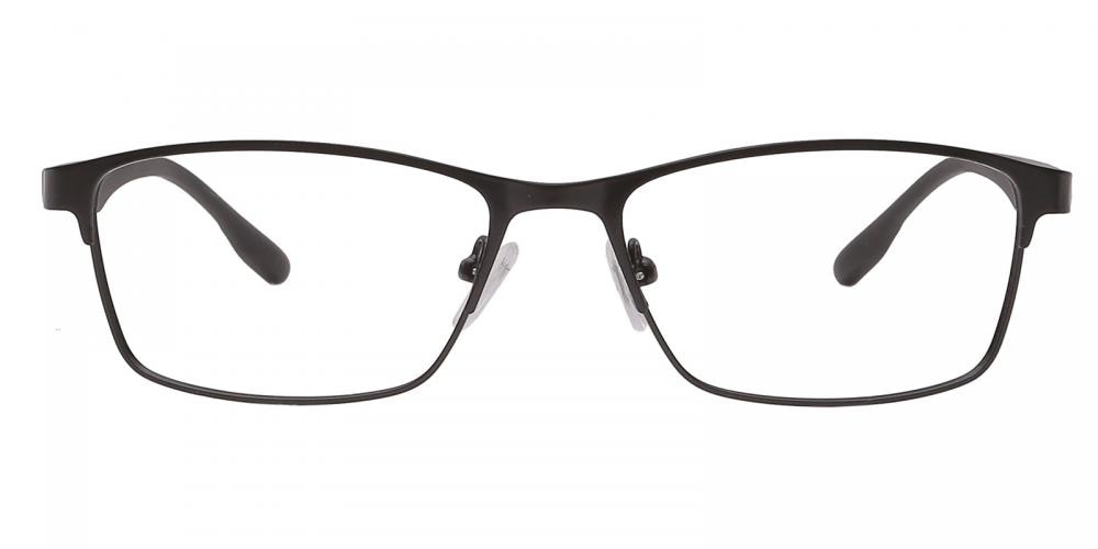 Cornell Black Rectangle Metal Eyeglasses