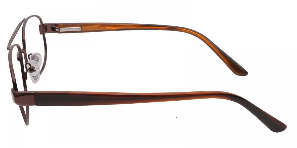 Bevis Brown Aviator Metal Eyeglasses