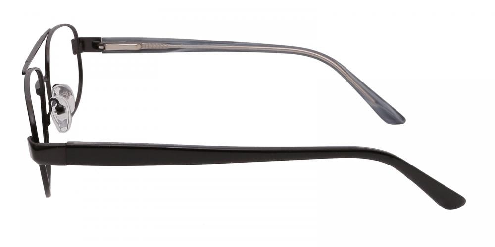 Bevis Black Aviator Metal Eyeglasses