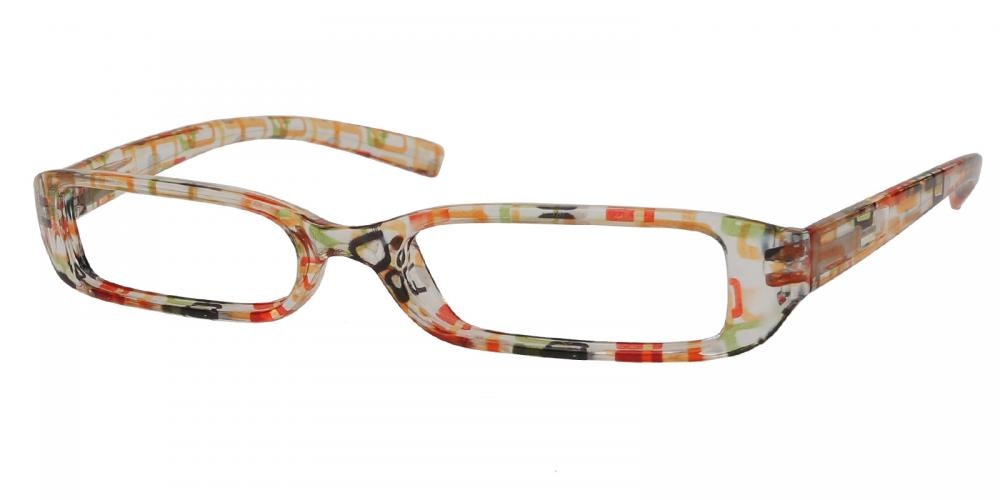 Clara Floral Rectangle Plastic Eyeglasses