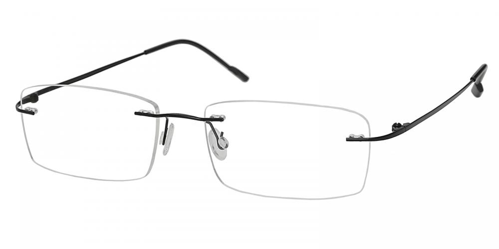 Terre Black Rectangle Metal Eyeglasses