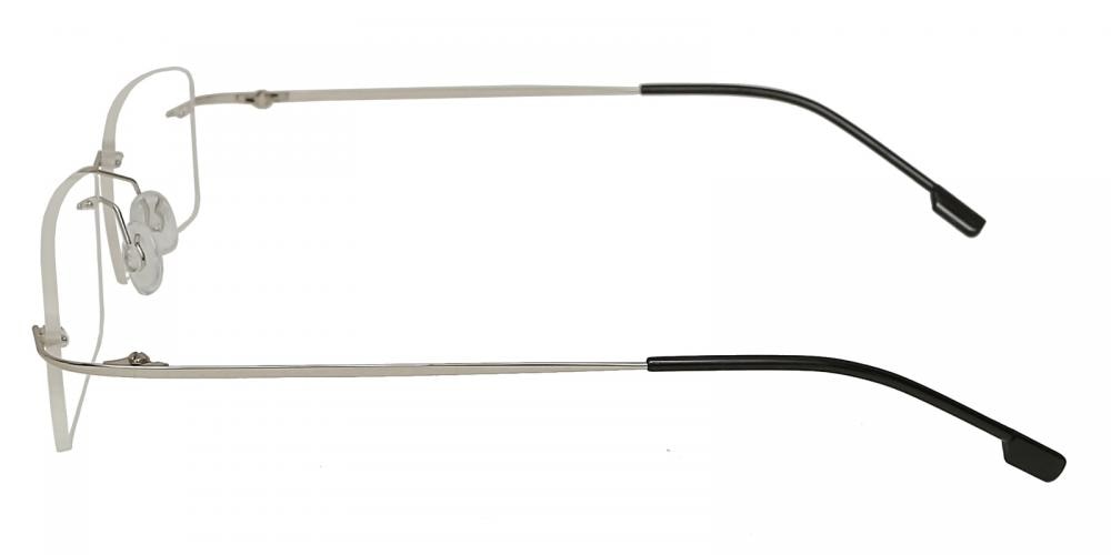 Terre Silver Rectangle Metal Eyeglasses